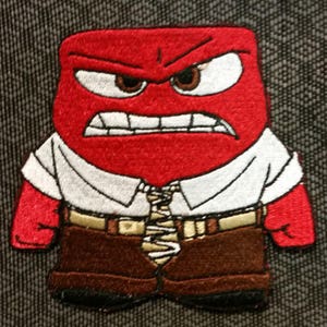 Cartoon Character Angry Patch, Cute Anger Embroidered Patch, Iron On Cartoon Patch