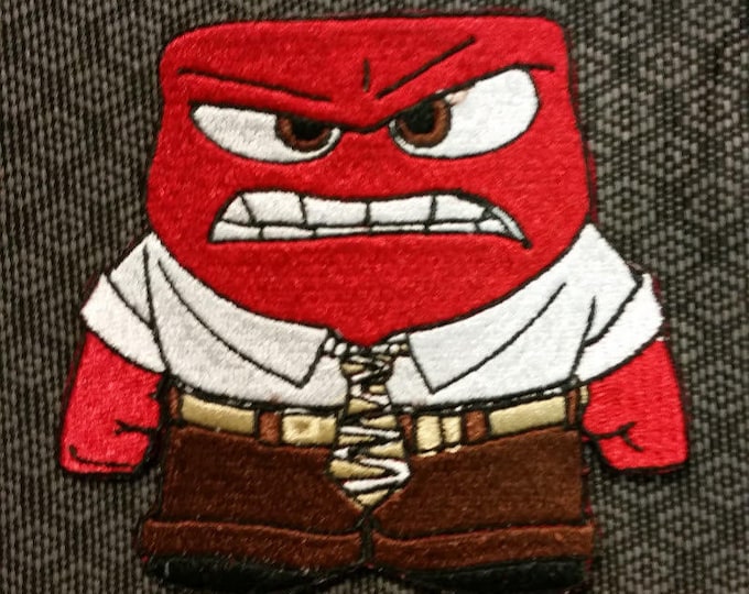 Cartoon Character Angry Patch, Cute Anger Embroidered Patch, Iron On Cartoon Patch