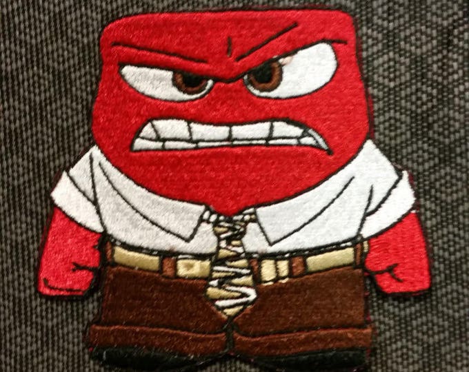 Cartoon Character Angry Patch, Cute Anger Embroidered Patch, Iron On Cartoon Patch