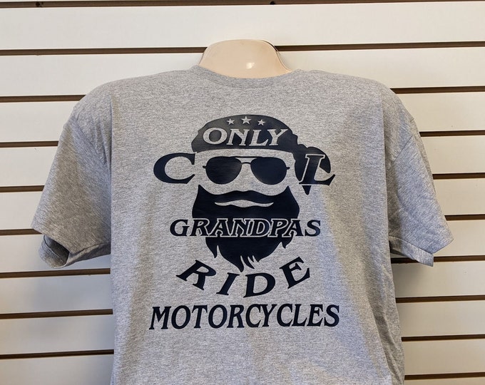 Motorcycle Grandpa Tee Shirt, Cool Biker Grandpa Tee