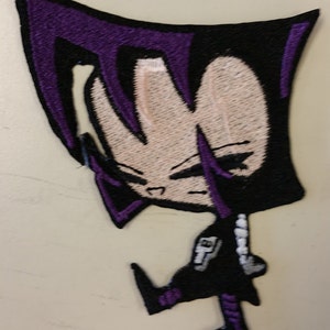 Cartoon Goth Girl Embroidered Patch, Alien cartoon Character Patch, Goth Embroidered Patch, Iron On cartoon girl Embroidered Patch