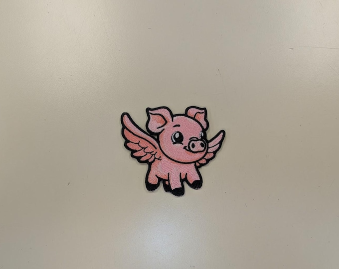 Flying Pig Embroidered Patch