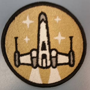 Sci Fi Starfighter Embroidered Patch,  Iron On Star Ship patch