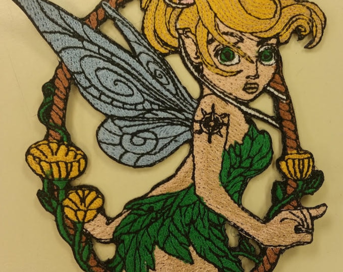 Fairy Princess Tattooed Embroidered Patch,  Beautiful Fairy Iron On Patch