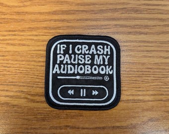 Book Listening Embroidered Patch, Patch for readers
