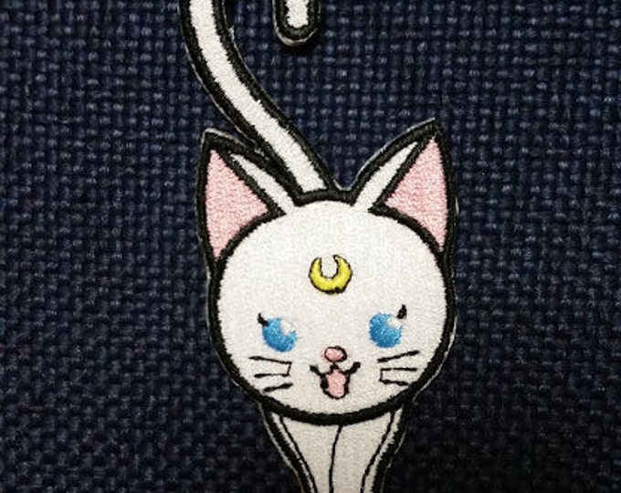 Anime Cat Embroidered Patch, Guardian Cat  Iron On Patch