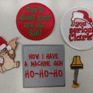 Christmas Embroidered Patch Bundle, 80&#39;s Movies Christmas Iron On Patch Set