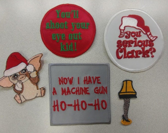 Christmas Embroidered Patch Bundle, 80's Movies Christmas Iron On Patch Set