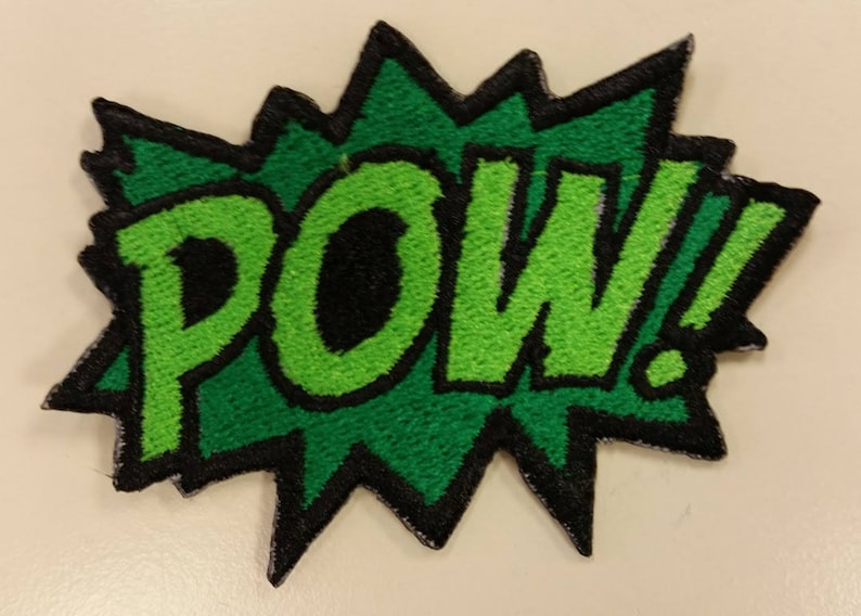 Comic Book Inspired Embroidered Iron on Patch, Pow! Embroidered Patch ...