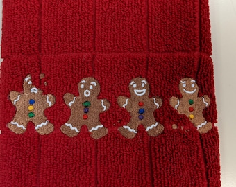 Gingerbread embroidered Kitchen towel