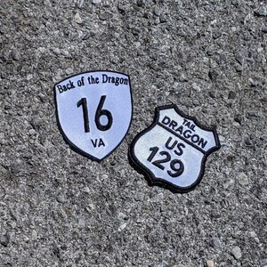 Back of the Dragon and Tail of the Dragon Motorcycle Patches