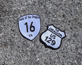 Back of the Dragon and Tail of the Dragon Motorcycle Patches