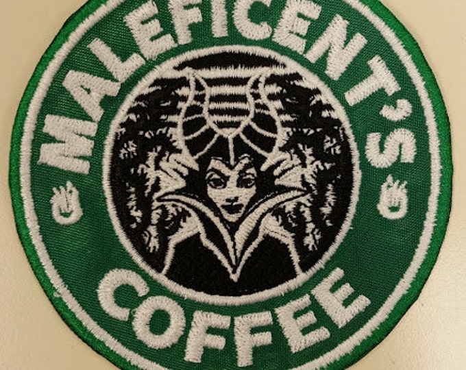 Villain Coffee Spoof Embroidered Patch,  Evil Queen Spoof Coffee Patch, Wicked Queen Coffee Patch, Iron On Fanwear