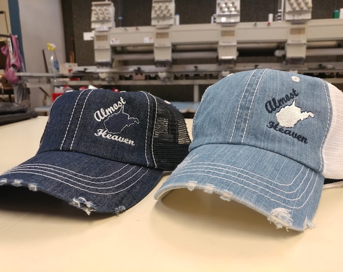 Almost Heaven Denim Hats, West Virginia State Caps