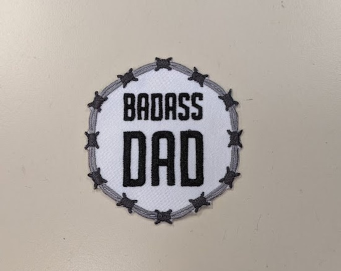 Cool Dad Embroidered Patch, Badass Dad Iron On Patch