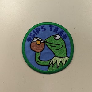 Funny Frog Embroidered Patch