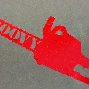 Groovy Evil Chainsaw Decal, Horror Movie inspired car window decal
