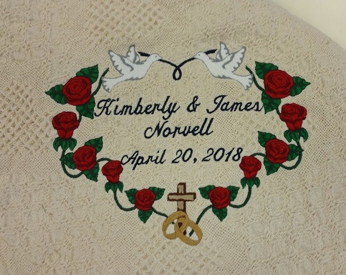 Anniversary or Wedding Personalized Afghan