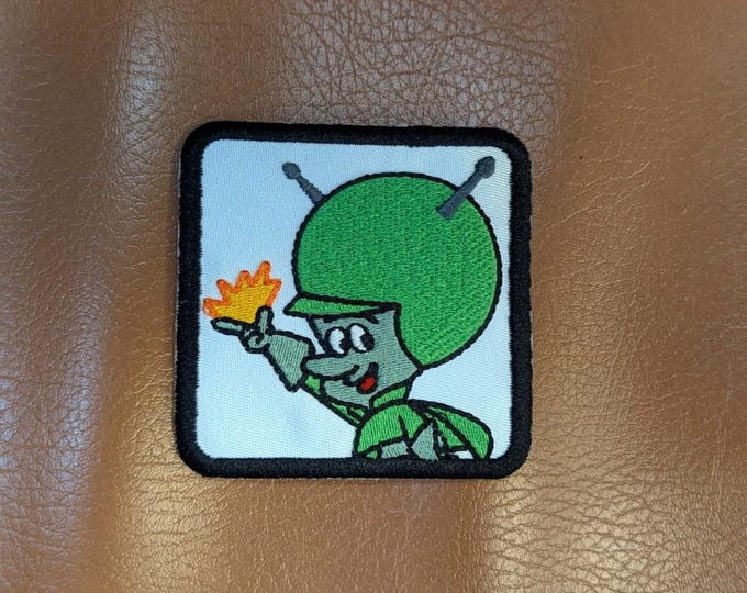 Flying Cartoon Martian Prehistoric Embroidered Patch