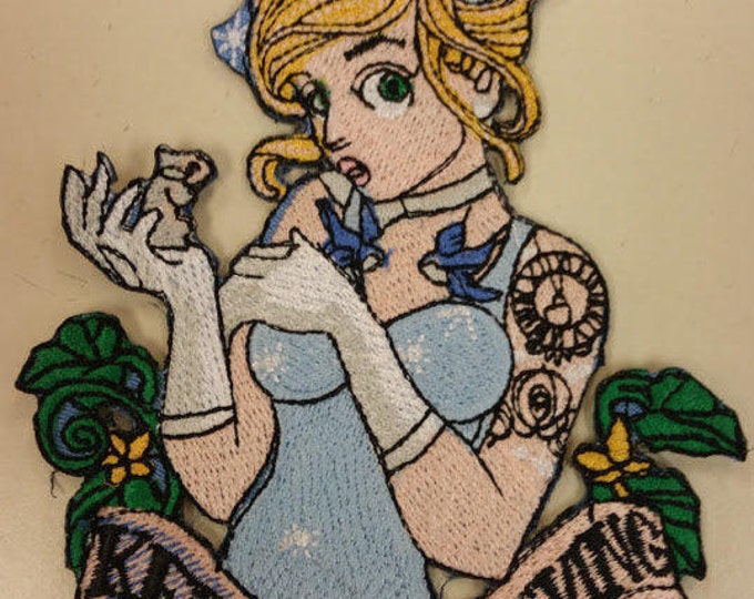 Tattooed Princess Embroidered Patch,  Princess Inspired Iron On Patch, Princess Inspired Embroidered Patch, Keep on Believing Patch