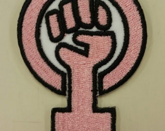 Feminist Symbol Embroidered Patch, Girl Power Iron On Patch