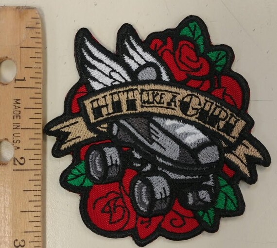 Kitty Rock Star Embroidered Iron on Patch, Cartoon Kitty Hard Rock
