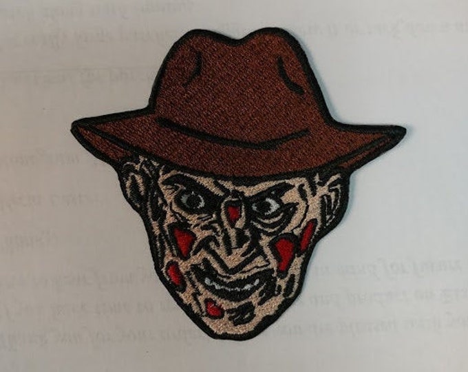 Scary Killer Dream Man Embroidered Patch, Iron On Horror Fanatic Patch