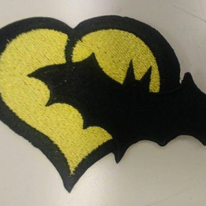 Bat Superhero Heart Love Embroidered Patch