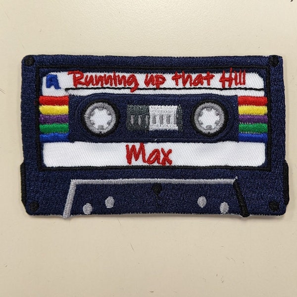 Sci Fi TV Show Cassette Tape embroidered patch, Saving Music From Alternate Dimension Patch