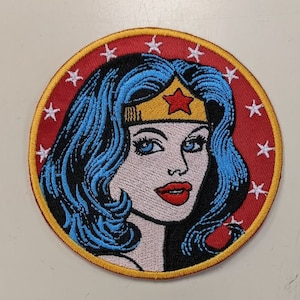 Female Superhero Embroidered Patch,  Wonder Hero Iron On Patch