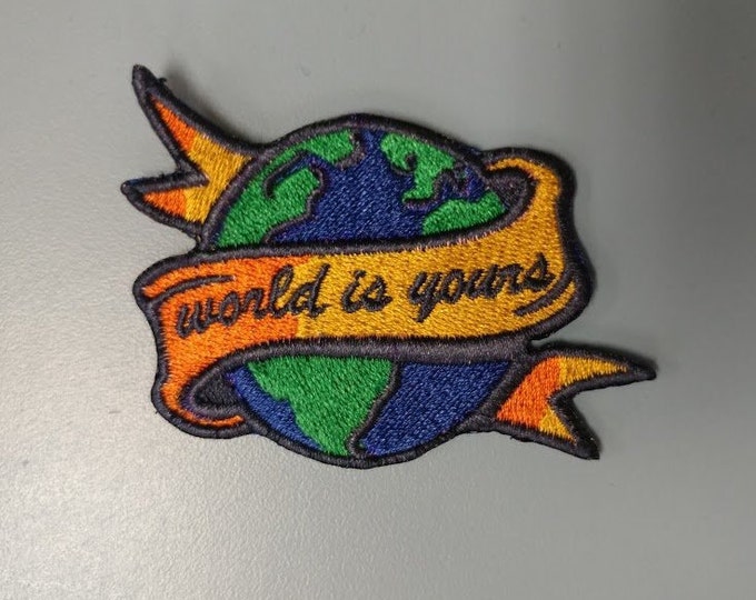 Travel Wanderlust Embroidered Patch, Iron on World travel patch