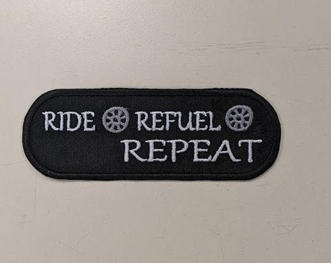 Biker Jacket Patch, Ride Refuel Repeat Motorcycle Patch