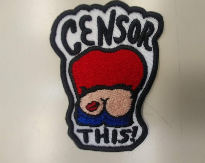 Censor This Moon Embroidered Patch, Iron On Statement Patch