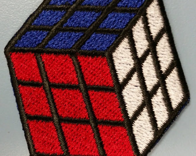 Rubix Cube Embroidered Patch, Iron On Rubix Cube patch