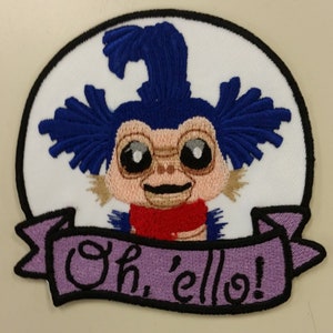 Fantasy Movie worm character patch, embroidered sci fi fantasy patch, iron on cult classic movie inspired patch