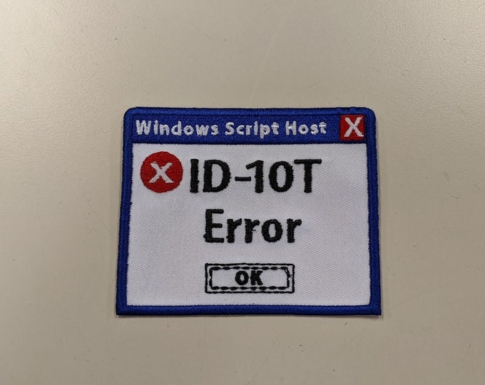 Funny Computer Error Embroidered Patch