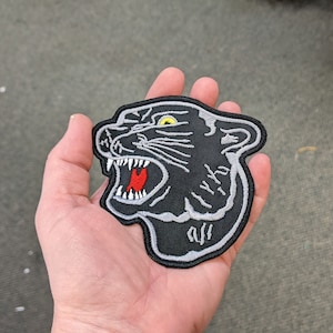 Panther Head Embroidered Patch - Etsy