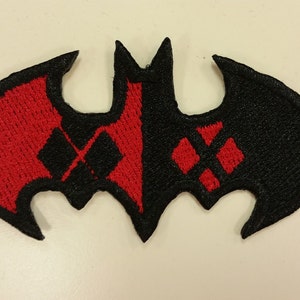 Female Comic Villian Inspired Bat Patch, Bat Hero Oval Patch, Iron On Superhero Comic Book Embroidered Patches, Fanwear Patches
