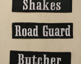 Écusson nominatif brodé, écusson pour porte-nom brodé, écusson rectangulaire ou ovale personnalisé brodé à repasser ou à coudre