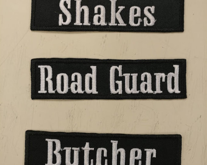 Embroidered Name Patch, Embroidered Name Tag Patch, Iron On or Sew On Embroidered Custom Rectangle or Oval Patch