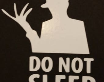 Nightmare Do Not Sleep Vinyl Decal,  Movie Serial Killer Decal, Horror Figure Vinyl Decal