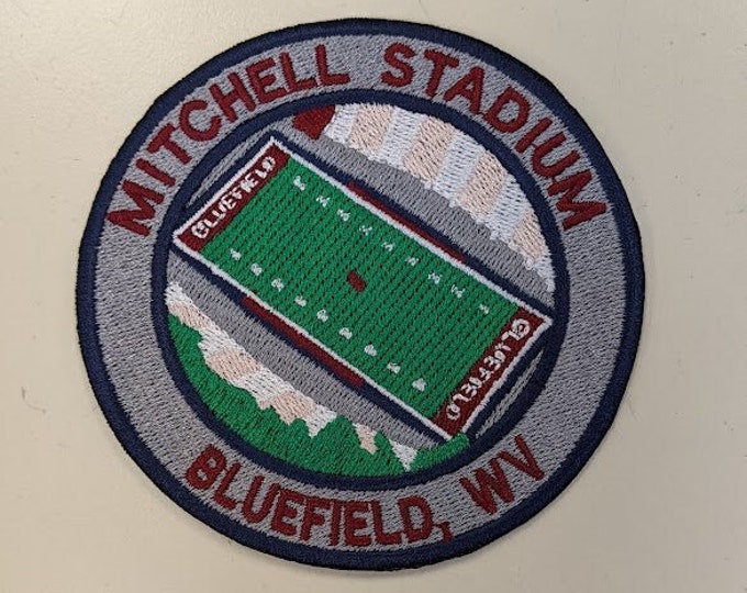 Mitchell Stadium Football Stadium Embroidered Patch,  Bluefield Football Patch
