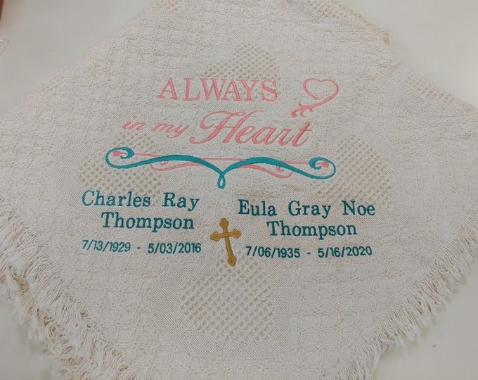 In Memory of Embroidered Afghan