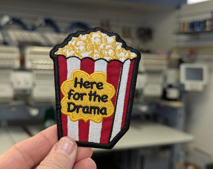 Sarcastic Popcorn Drama Embroidered Patch