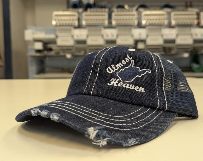 Almost Heaven Denim Hats, West Virginia State Caps