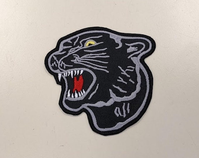 Panther Head Embroidered Patch