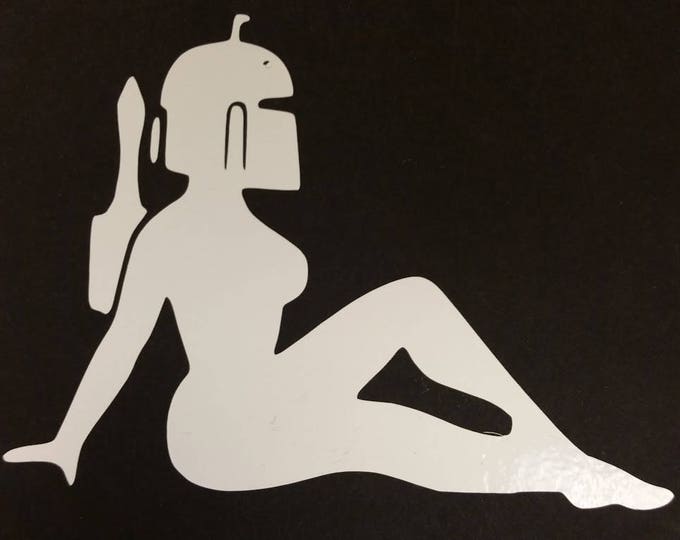 Sci Fi Bounty Babe Vinyl Decal, Funny Sci Fi Car Decal