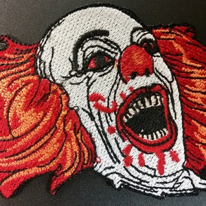 Scary Clown Embroidered Patch,  Movie Icon Iron On Patch, Horror Movie Patch