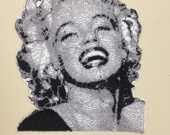 Classic Film Actress Embroidered Patch, Hollywood Retro Star Patch, Monroe Iron On Patch, Hollywood Movie Star Patch