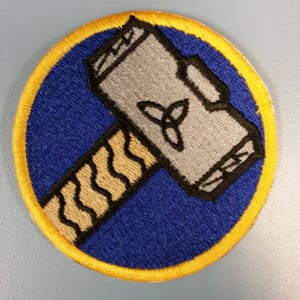 Embroidered Superhero Patch,  Superhero Hammer Iron on patch, Comic book hero patch